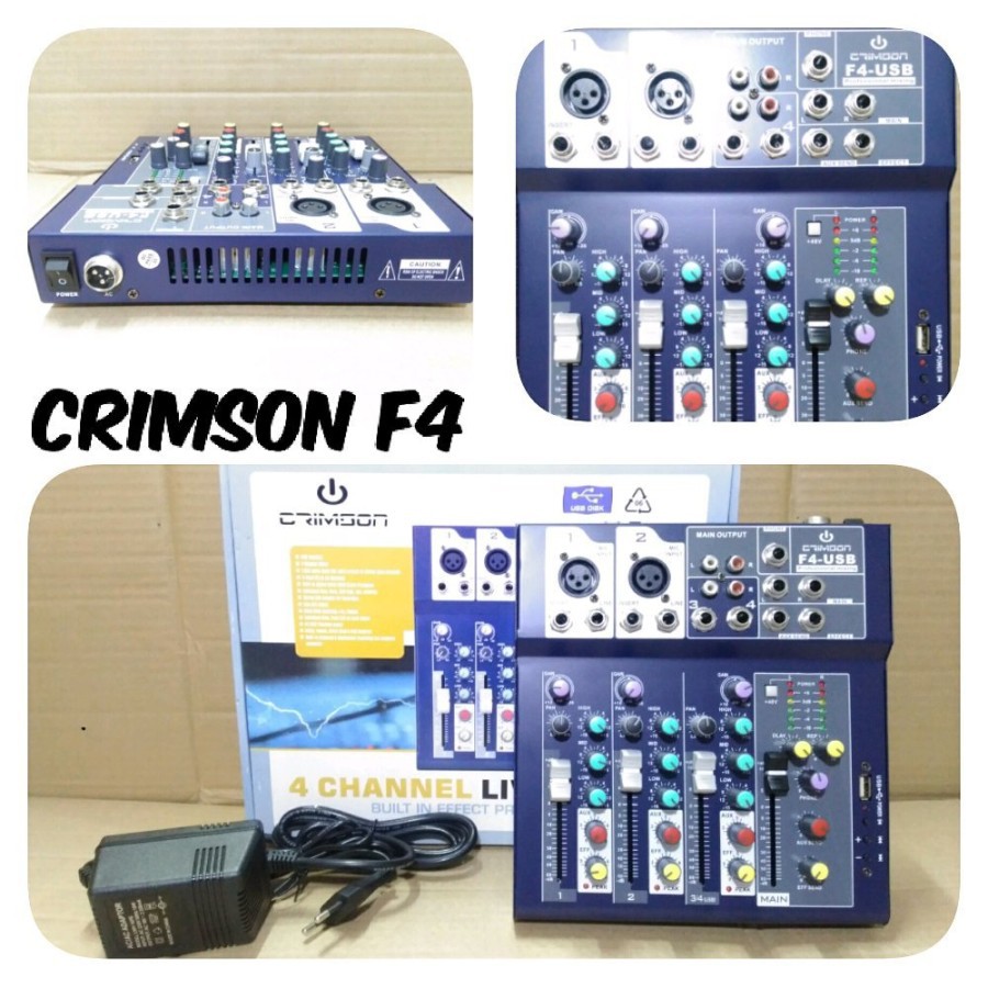 MIXER AUDIO 4 CHANNEL CRIMSON F4 USB
