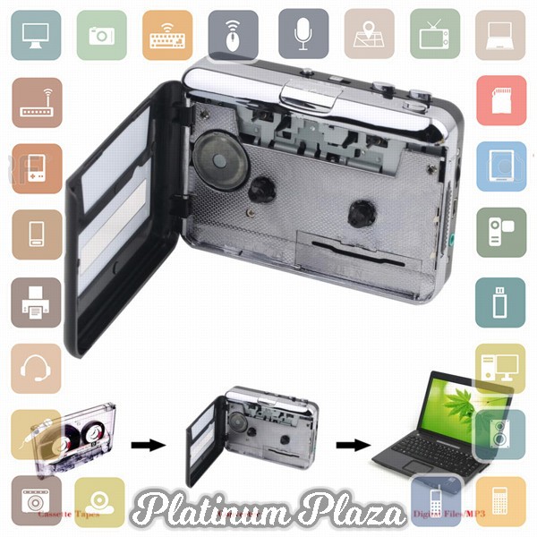 Ezcap Konverter Kaset Tape USB Cassette Capture MP3 Player - 2182 - Silver`YP0X70-