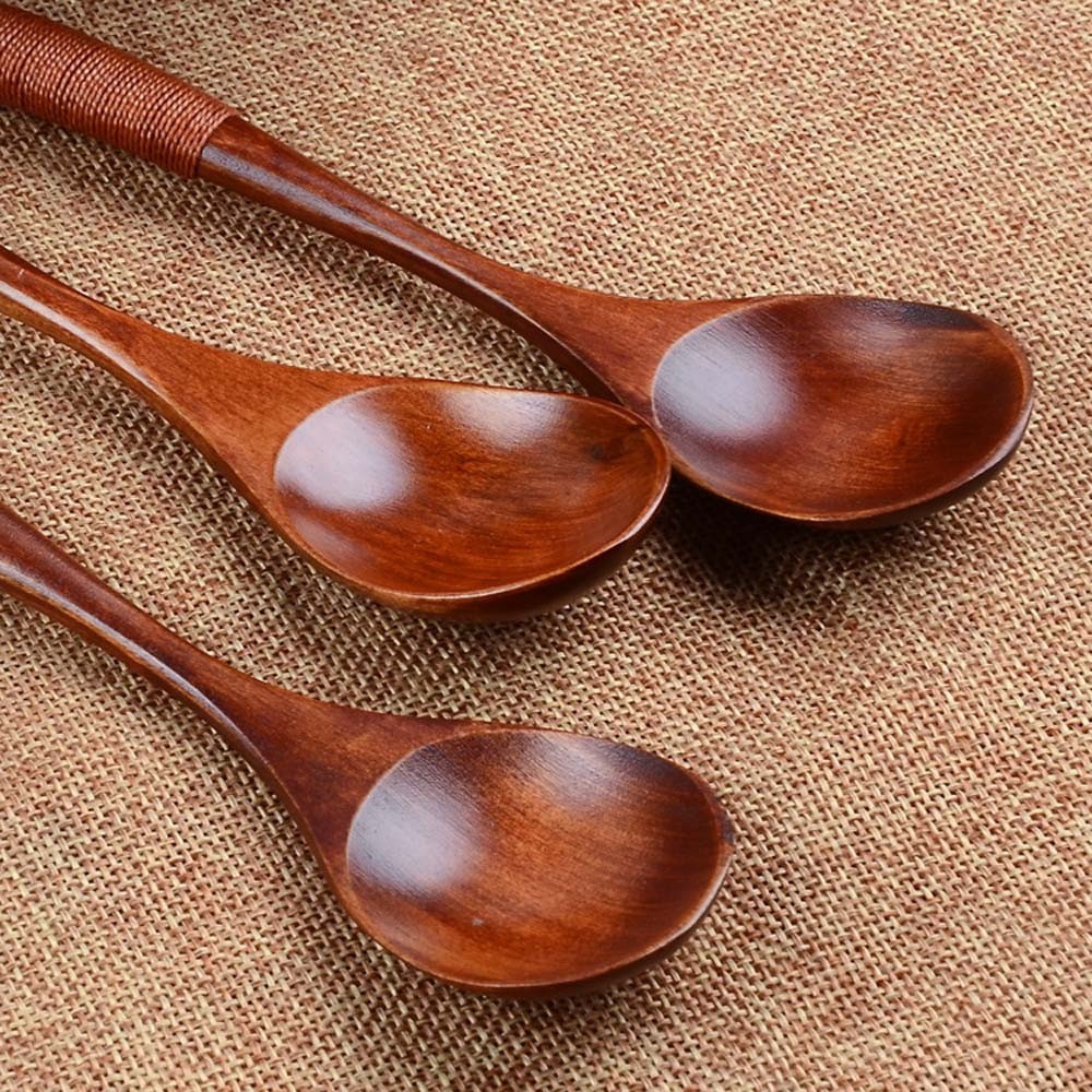 Sendok Makan Centong Sayur Bahan Kayu Wooden Spoon - Brown