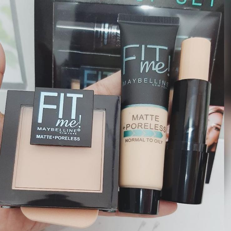 [Paket Makeup] Set 3 In 1  Maybelline Fit Me Makeup