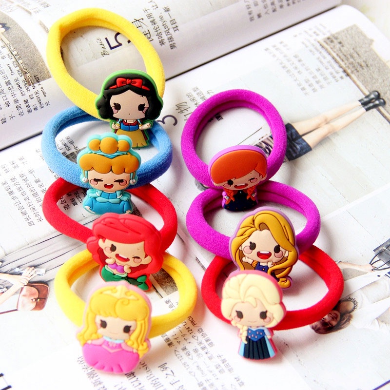 1pc Ikat Rambut Desain Disney Princess Jasmine Snow White Ariel Le-Pei Aisha Untuk Aksesoris