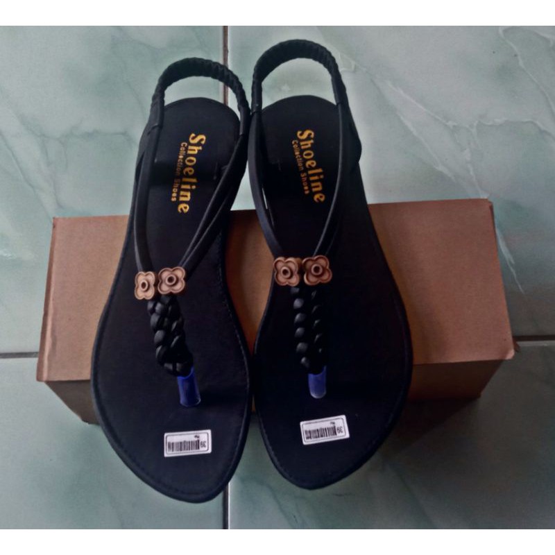 Sandal Teplek Wanita Motif Kepang Tali Depan 01