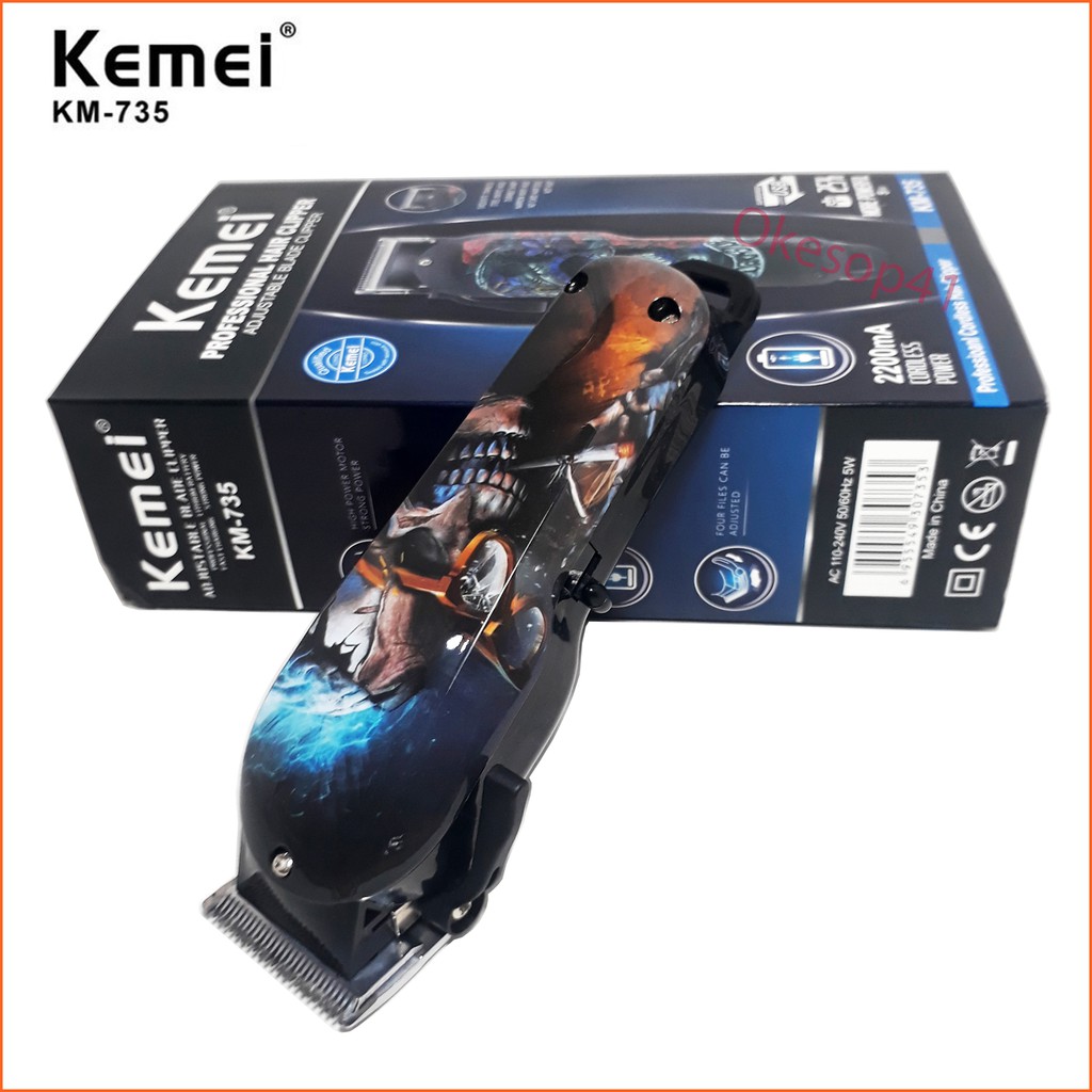 Kemei Alat Cukur Rambut Km-735 Hair Clipper Electric Rechargeable