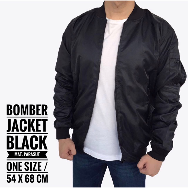 iJaketi iBomberi Army Pria Cowok Casual Warna Hitam iBomberi 