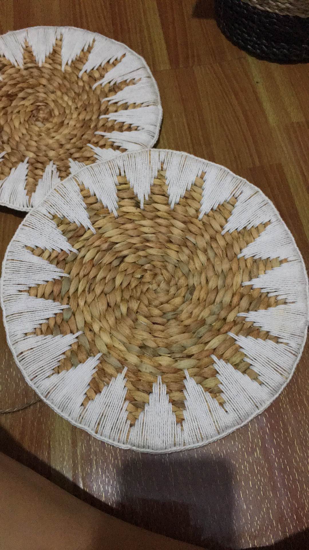 Plismate Enceng Sulam Rajut Bintang/walldecor Dia 28cm