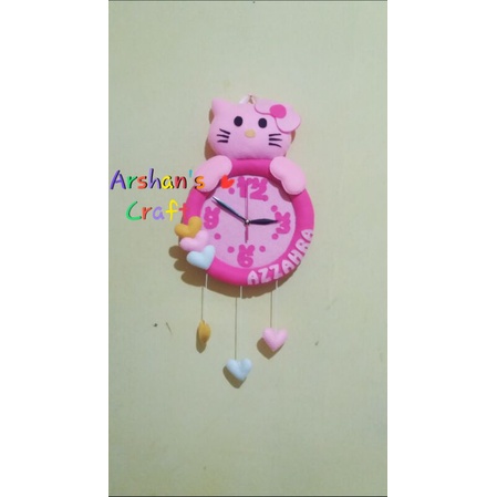 Jam dinding karakter hello kitty