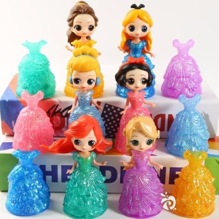 Princess Ganti Baju Kristal 6 topper kue cake figure 12 Dress Mainan Cake DA478