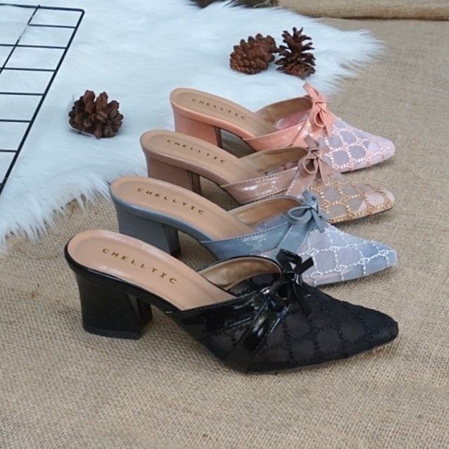 Bayar Di Tempat Promo Sandal High Heels Hak Tahu 5cm Motif Jala Pump Ujung Lancip/Sandal bustong brukat/sendal brukat wanita terbaru hak 5cm/samdal hak brukat pesta perempuan remaja/sandal wanita pormal/sandal kondangan pernikahan/sandal selop wanita