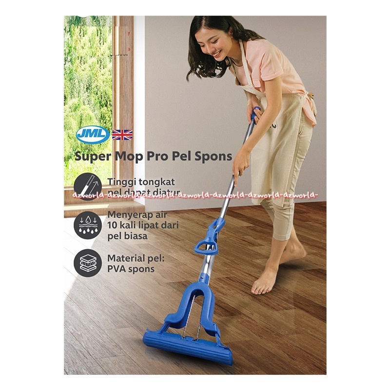 JML Super Mop 33cm Pro Refill Lantai Model Jepit Peras Isi Ulang Alat Pel Pengganti Jeemel Pelan