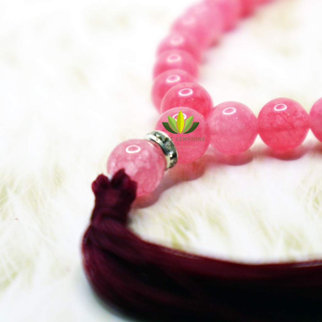 Tasbih Batu Giok Pink 33 Butir