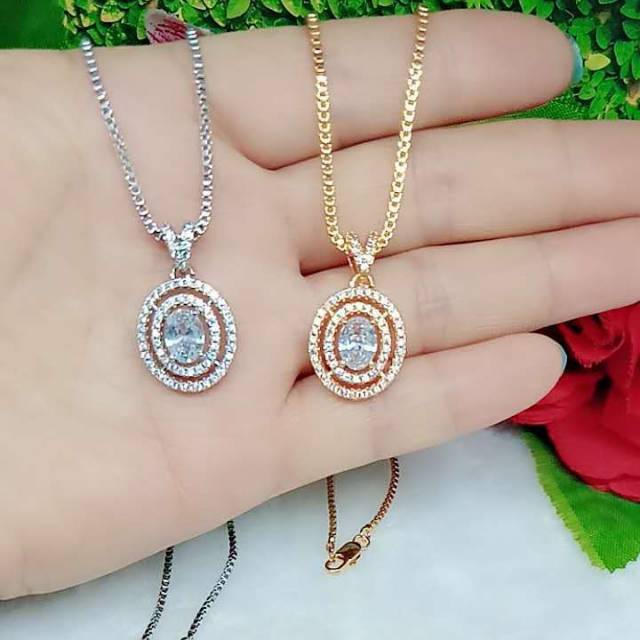 kalung xuping Permata lapis emas 18k A-B