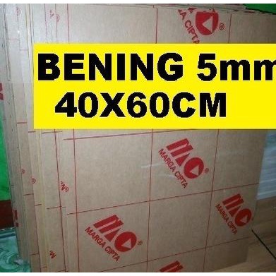 

Acrylic - Akrilik - Bening Merk Marga Cipta Tebal 5Mm Ukuran 40X60Cm