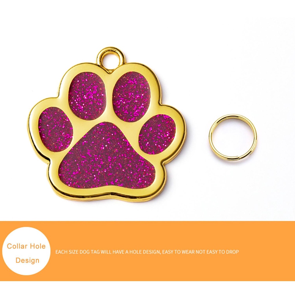 Chookyy Pet ID Tag Puppy Footprint Kucing Anjing Tag Nama