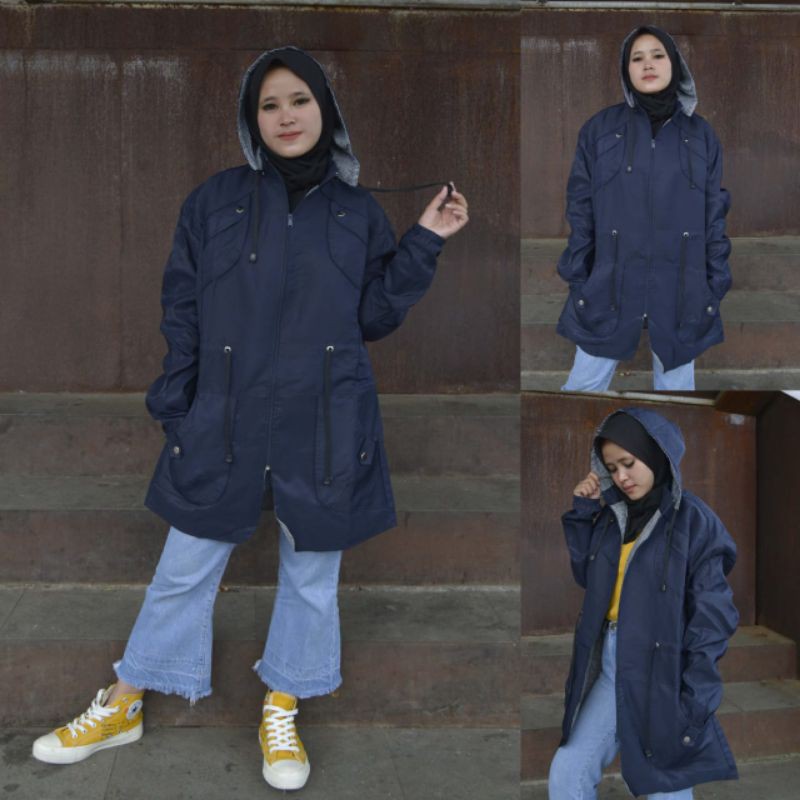 Parka cewek Taslan Jumbo Jaket Parka Wanita Bigsize Big size Waterproof