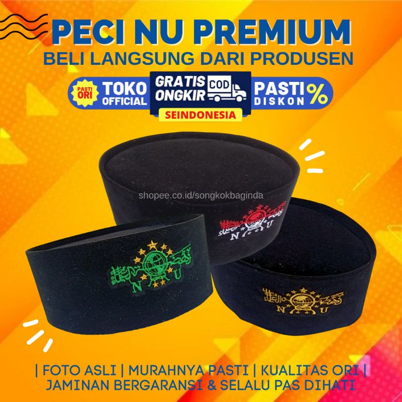 Peci NU Songkok Hitam Presiden Nasional Bordir Komputer Murah Dewasa Anak