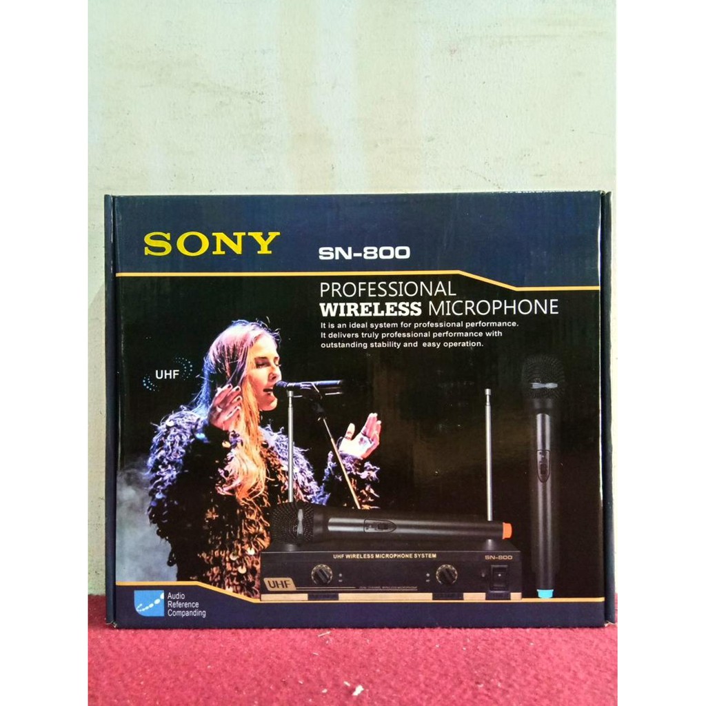 Mic Microphone Double Wireless Sony SN 800 suara mantap Batrai AA