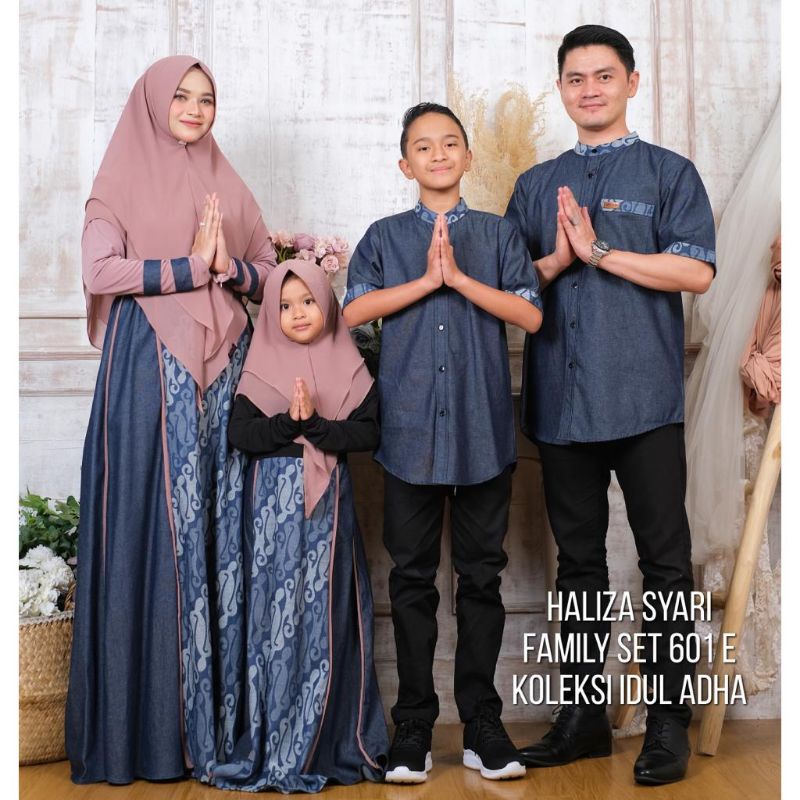 SET FAMILY GAMIS HALIZA SYARI 601E DENIM BATIK