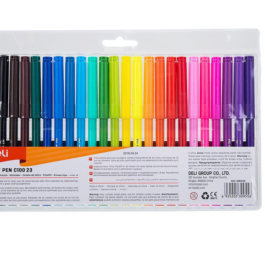 

gy YAR Deli Spidol Warna - Felt Pen dapat dicuci 1.0mm 12/18/24 Warna EC10023 KO Terlaris・