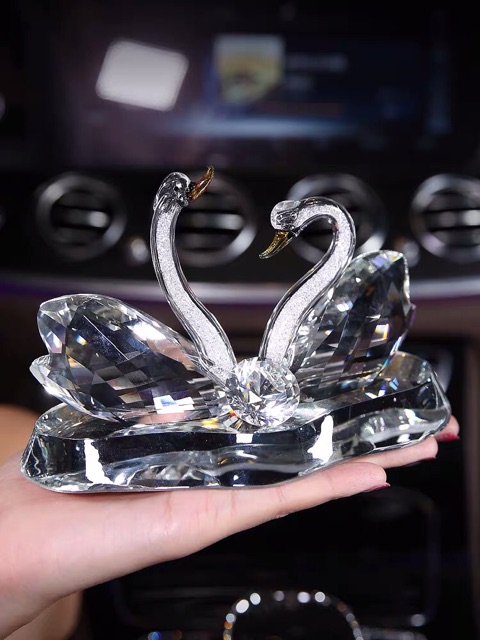 parfume swan hiasan dasbord mobil swan angsa blink Pajangan Tempat Parfum Mobil COUPLE angsan CRYSTAL