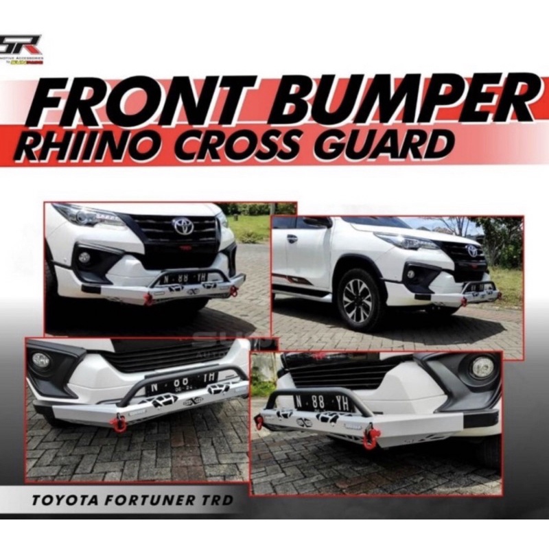 BUMPER RHIINO CROSS GUARD SILVER TOYOTA ALL NEW FORTUNER 2016-2021