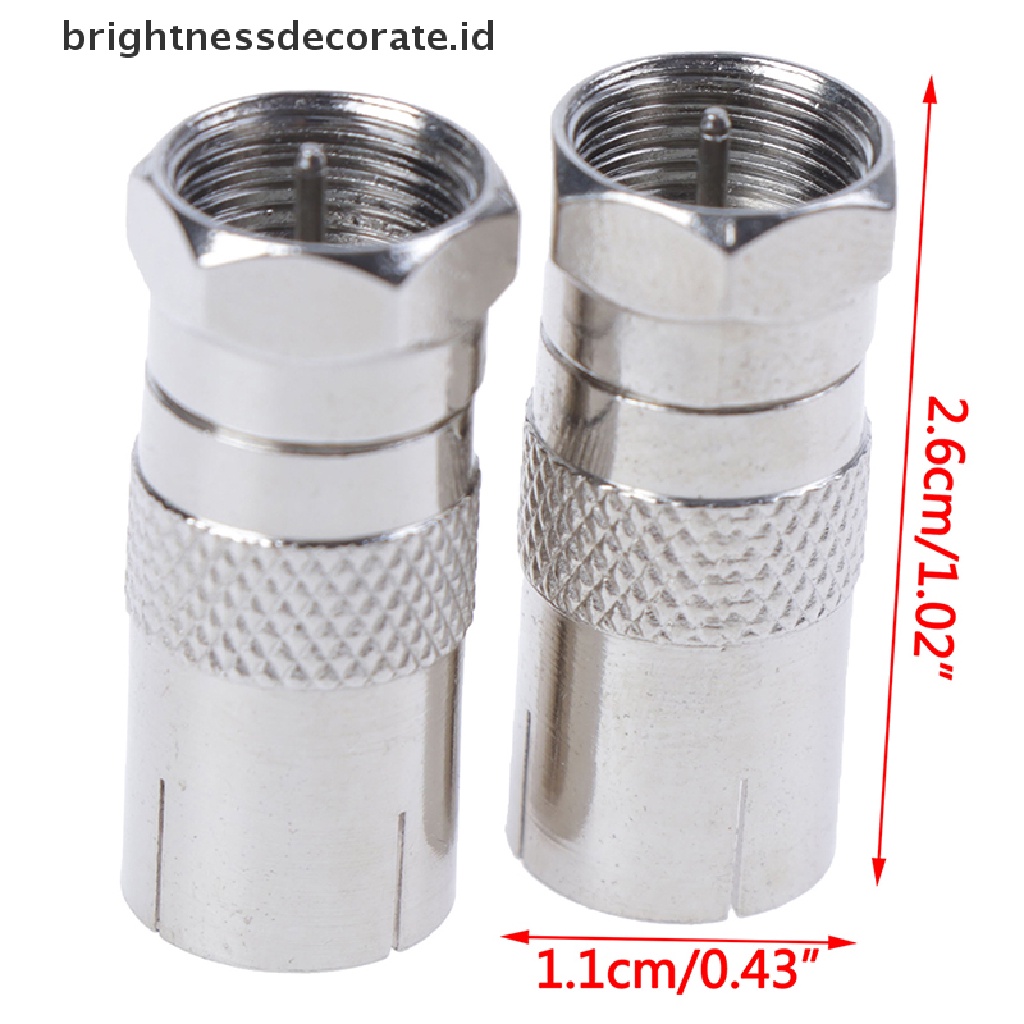 2pcs Adapter Konektor Socket Tipe F Male Ke Rf Coax Tv Aerial Female