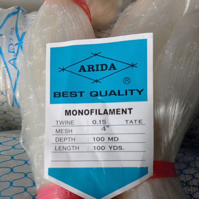 Jaring ikan arida 0.15 4 inchi 100md/100yds tate jaring arida pukat arida jaring ikan senar