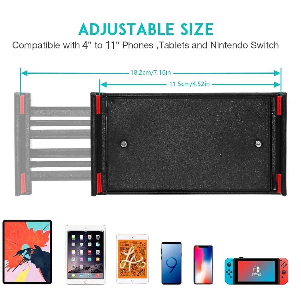 Car Tab PC Bracket   Tablet PC bracket   Car phone holder   Telescopic adjustment    Universal 4-11 inches    Suitable for Ipad Pro / Air / Mini Samsung Galaxy