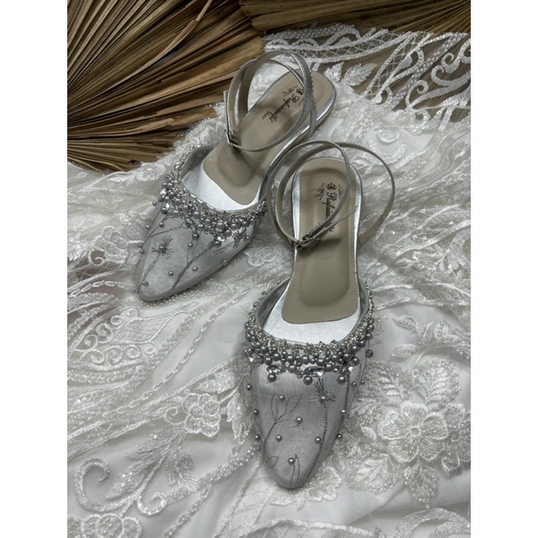 flatshoes syantika silver tail