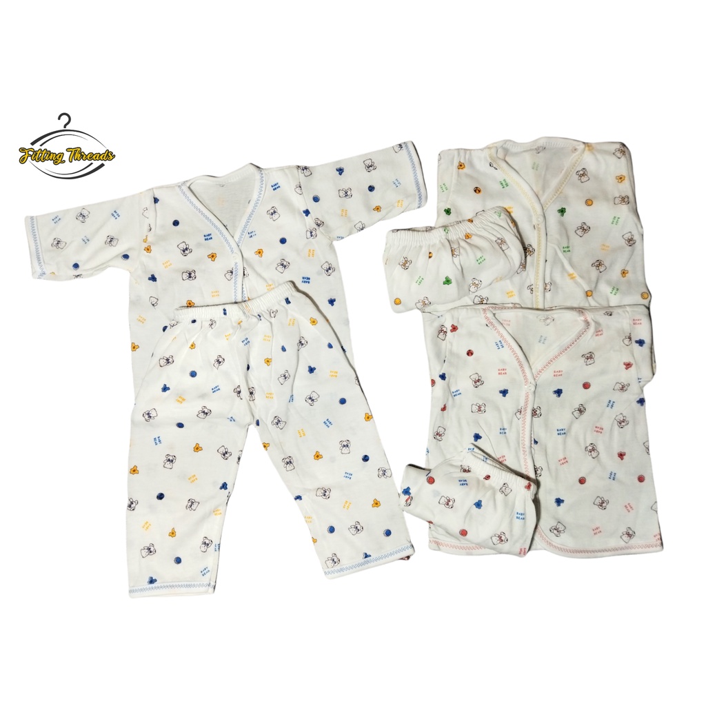 Setelan Baju Bayi Cowok Cewek Newborn Lengan Panjang Celana Panjang Kancing Depan 0-12 Bulan / Stelan Piyama Bayi Laki Laki Perempuan