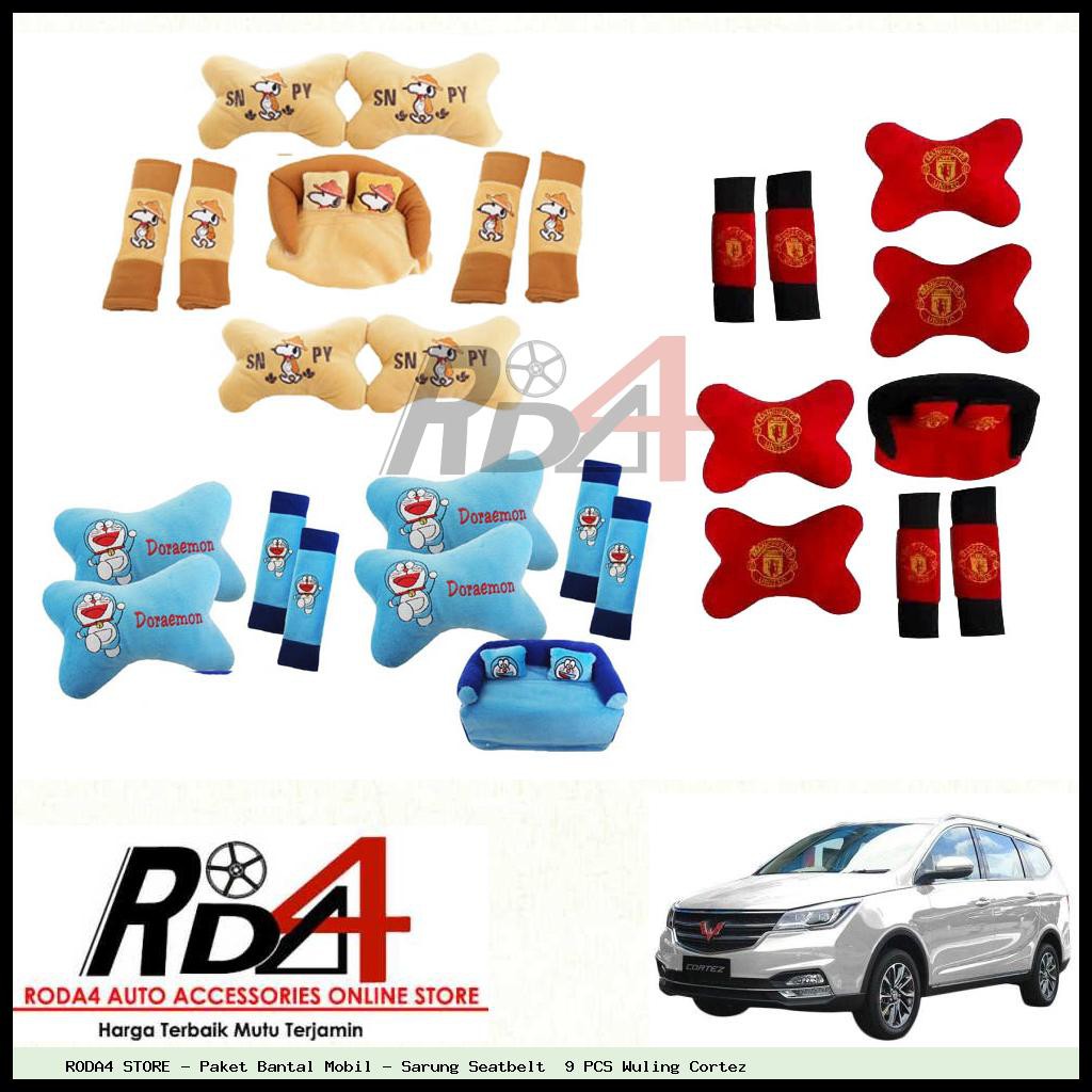 Paket Bantal Mobil - Sarung Seatbelt  9 PCS Wuling Cortez