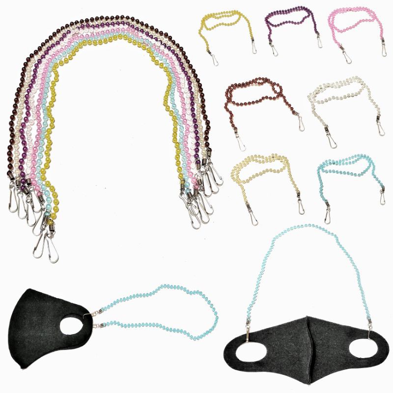 Kalung Gantungan Masker Strap Mask Hanging Korean Pearlstring Beads Series Mutiara Korea