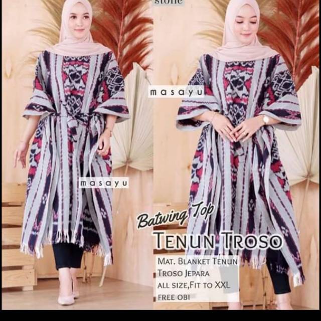 Kaftan betwing original tenun abu