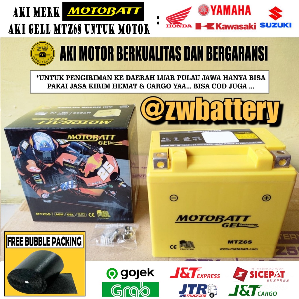 Jual AKI MOTOR BEAT ISS, VARIO 125 CBS, SCOOPY ISS, KLX MTZ6S MOTOBATT