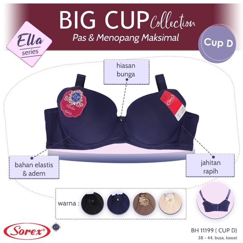 BH/Bra  Big Cup SOREX 11199 |Kawat & Busa Tipis