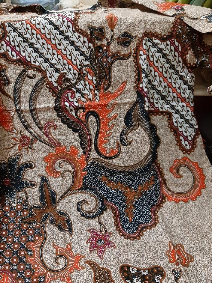 Ori Atasan Blus Batik Wanita Modern Halus Dolby Kombinasi Brokat Polos