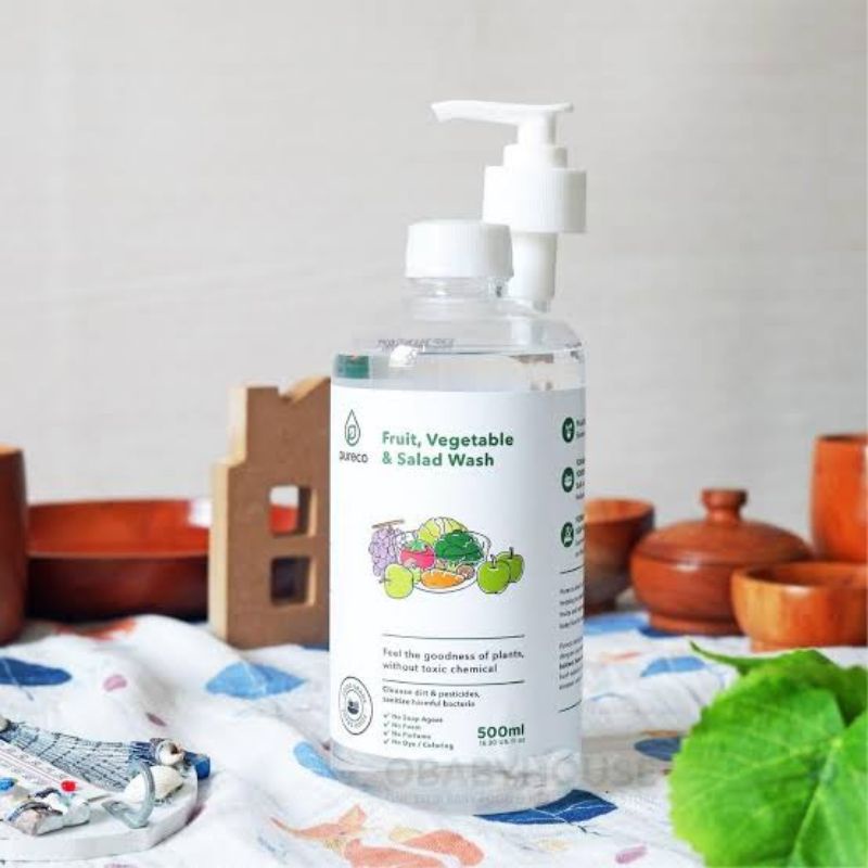 Pureco Fruit Vegetables Wash Liquid - Pureco Sabun Cuci Sayur &amp; Buah -  Sabun Pembersih Buah dan Sayur