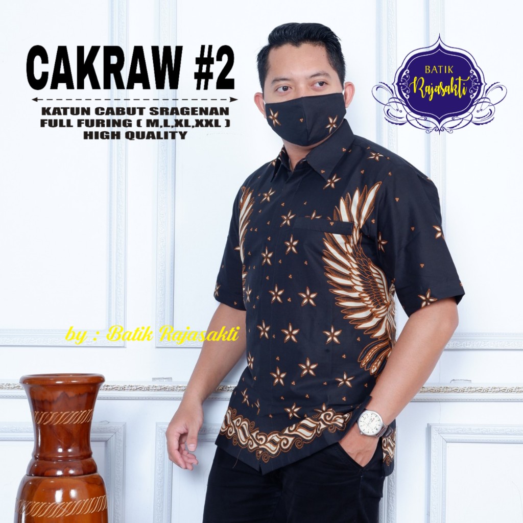 CAKRAW 2 RAJASAKTI KEMEJA BATIK SOLO PRIA LENGAN PENDEK LAPIS FURING ATASAN BATIK PREMIUM MODERN KATUN HALUS BAHUWIRYA  BANAMITRA BANAMITRA PUTIH BANGSAWAN BAYU PUTRA BERLIAN BIRU BHARATAYUDA BIMASENA BIRENDRA BIRU INDAH BRAHMAKERTA BRAHMAKERTA MERAH