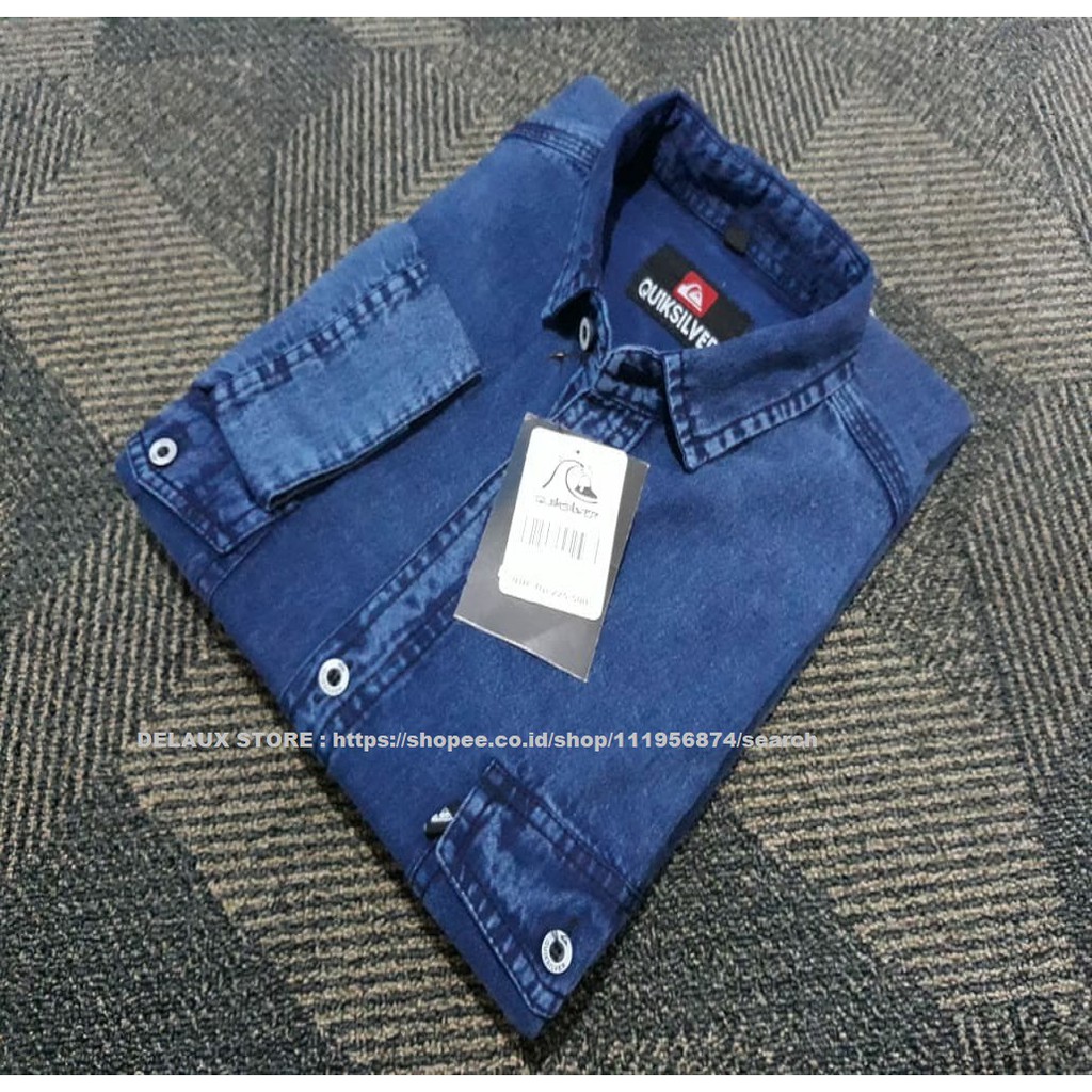 KEMEJA JEANS PANJANG PRIA TERLARIS / KEMEJA KERJA / BAJU DENIM UKURAN M-XL KUALITAS PREMIUM