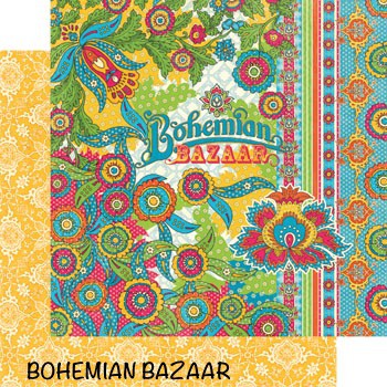 

CARDSTOCK SCRAPBOOK PAPER BOHEMIAN BAZAAR GRAPHIC 45 ALBUM FRAME PLANNER LAYOUT CRAFT ART