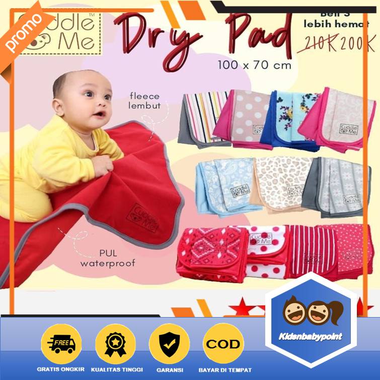 ( FREE GIFT ) DryPad Cuddleme / perlak waterproof nyaman lembut / dry pad cuddle me perlengkapan tidur &amp; travelling bayi / waterproof alas anti ompol