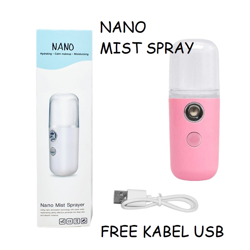 PROMO Nano Spray Perawatan Wajah kecantikan Wajah Mini Portable Alat Pelembab Wajan USB Mist Sprayer Semprotan Wajah Facial Disinfectant-COD