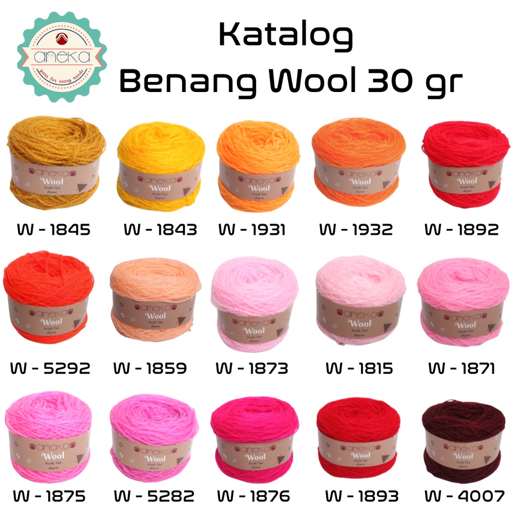 KATALOG - Benang Rajut Wool / Wol / Siet Yarn Vonel 30 dan 50 gram - 3