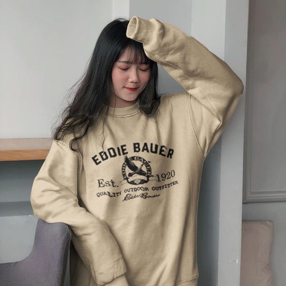 Sweater Eddie Bauer | Korean Style Sweatshirt | Atasan Oblong Wanita Dan Pria | Bahan Fleece tebal dan lembut | Pic Sablon | Allsize