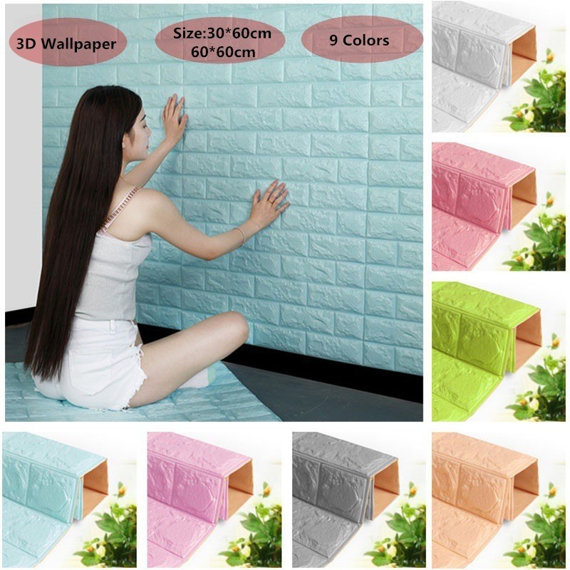 Foam 3d wallpaper foam 3d stiker dinding timbul dekorasi dinding hiasan dinding kedap suara 70cm x 77cm