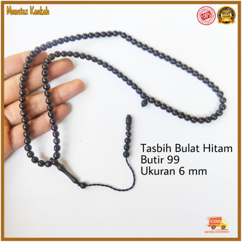 Tasbih kokka kaukah 99 butir 6mm polos hitam original kaoka kauka kaokah