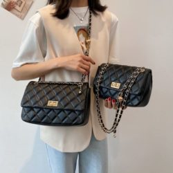 GI 90457 (BIG, SMALL) RISCE TAS SELEMPANG BLACK WHITE  IMPORT WANITA CEWEK PEREMPUAN JAKARTA BATAM JT