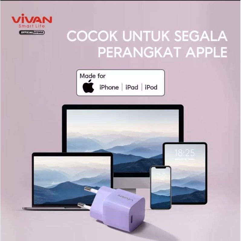 Vivan Power Nano 20 Charger USB-C Fast Charging 20W