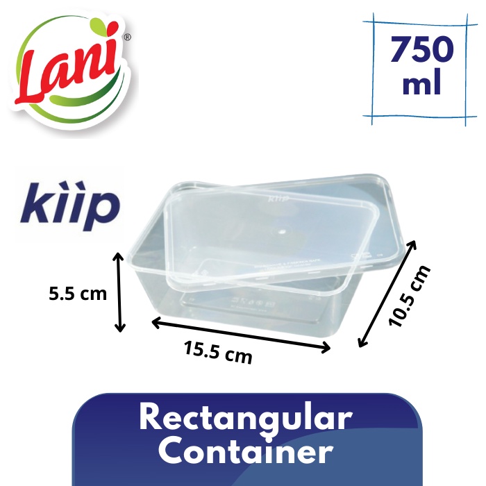 Kiip Thinwall Rectangle 750ml - Kotak makan plastik food container