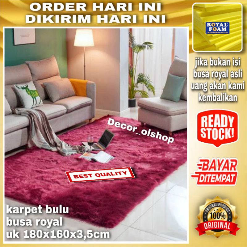 Karpet bulu empuk uk 180x160x3,5cm