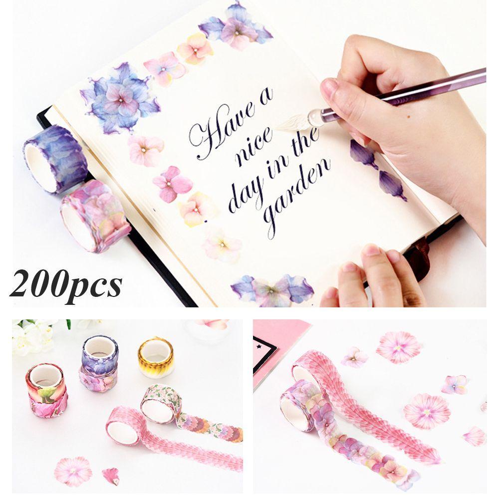 Top 200PCS Pita Kelopak Bunga DIY Stylish Dekorasi Sticky Paper